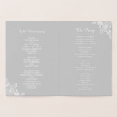Élégant Rose Frame Silver Foil Wedding Programme (Intérieur)