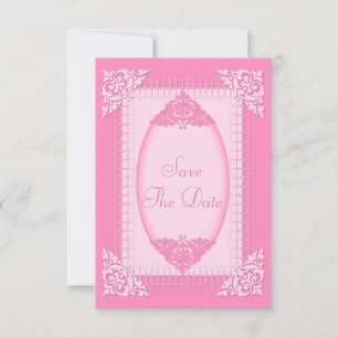 Élégant, rose girly, faire-part de mariage à conse