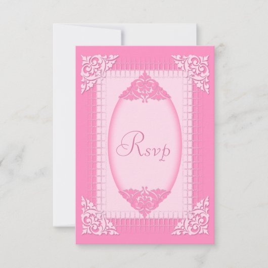 Élégant, rose girly RSVP (Devant)