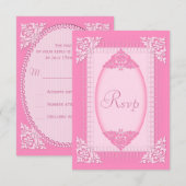 Élégant, rose girly RSVP (Devant / Derrière)
