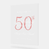 Elégant Rose Gold 50th Birthday Party Bienvenue (Angle)