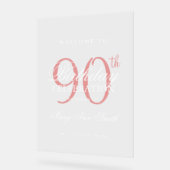 Elégant Rose Gold 90th Birthday Party Bienvenue (Angle)