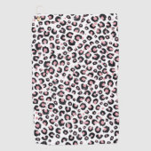 Elegant Rose Gold Black Leopard Pattern Golfhanddoek (Voorkant)