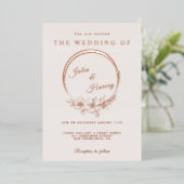 Elégant Rose Gold Blush Mariage Foil Invitation (Debout devant)
