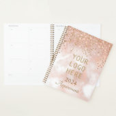 Élégant Rose Gold Business Logo carnet de rendez-v (Devant avec enveloppe)