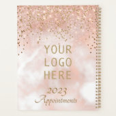 Élégant Rose Gold Business Logo carnet de rendez-v (Dos)