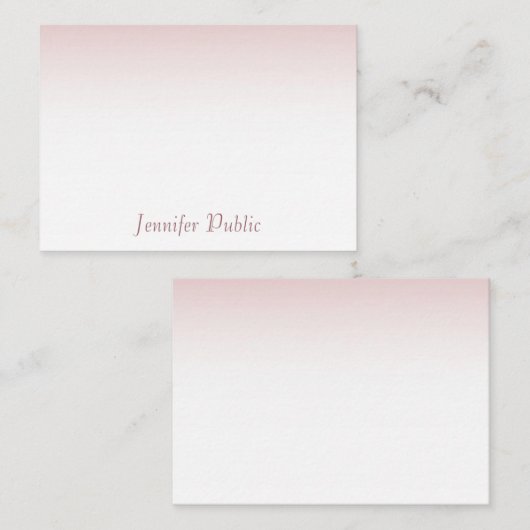 Élégant Rose Gold Calligraphé Script Modèle (Devant / Derrière)