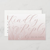 Élégant Rose Gold Calligraphie Mariage RSVP (Devant / Derrière)