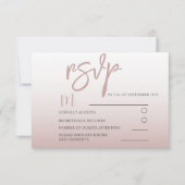 Élégant Rose Gold Calligraphie Mariage RSVP (Devant)