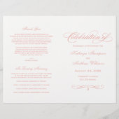 Élégant Rose Gold Calligraphie Programmes de maria (Devant)