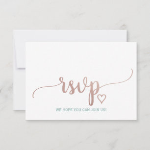 Elégant Rose Gold Calligraphy Mariage Website RSVP