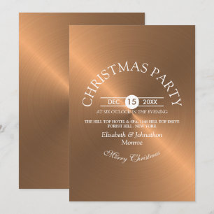 Élégant Rose Gold Christmas Party Invitation