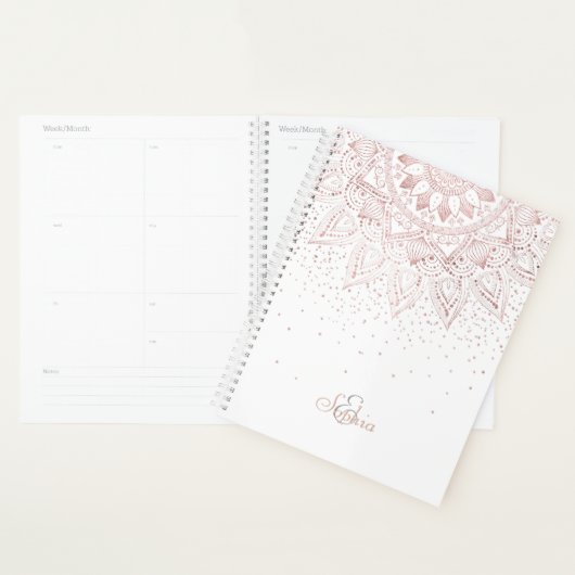 Elégant Rose Gold Dots Mandala (Devant avec enveloppe)