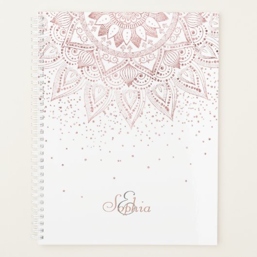 Elégant Rose Gold Dots Mandala (Devant)