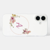 Elegant Rose Gold Floral Frame-Personalized Case-Mate iPhone Case (Achterkant (horizontaal))