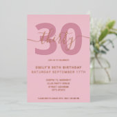 Elégant Rose Gold Foil 30e anniversaire Invitation (Debout devant)