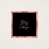 Élégant Rose Gold Foil et Black Carte de visite (Devant)