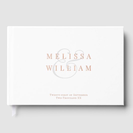 Elégant Rose Gold Foil Gris Ampersand Wedding (Recto)