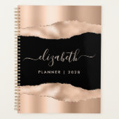 Élégant Rose Gold Foil Monogramme Noir (Devant)