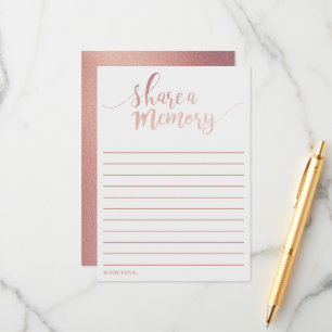 Élégant Rose Gold Foil Partager Une Carte Mémoire