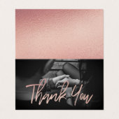 Élégant Rose Gold Foil Script Photo Carte de remer (Extérieur déplié)
