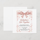 Elegant Rose Gold Galentine's Day Invitation Templ (Devant / Derrière)