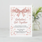 Elegant Rose Gold Galentine's Day Invitation Templ (Debout devant)