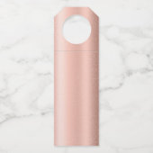 Elegant Rose Gold Glitter Monogram Wedding Flessenhanger (Achterkant)