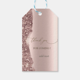Elegant Rose Gold Glitter Script  Cadeaulabel