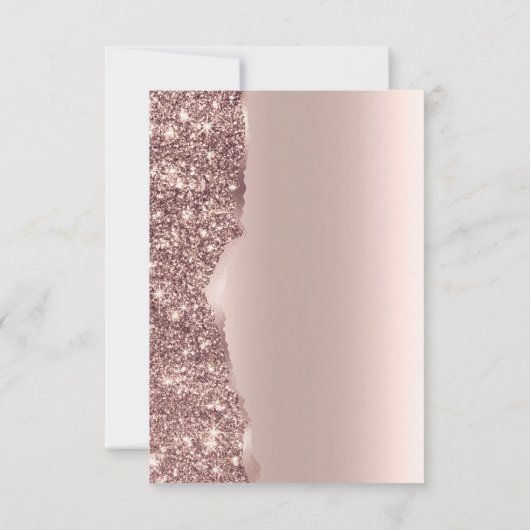 Elegant Rose Gold Glitter Script  Kaart (Achterkant)