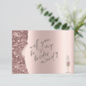 Elegant Rose Gold Glitter Script  Kaart (Staand voorkant)