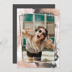 Élégant Rose Gold Graduation Party Invitation