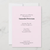 Élégant Rose Gold Graduation Party Invitation (Dos)