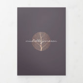 Élégant Rose Gold Leaf Logo Purple Brochure (Page de couverture)