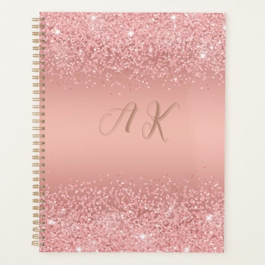 Elegant Rose Gold Luxe Shimmer Monogram (Devant)