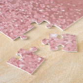 Elegant Rose Gold Luxe Shimmer Monogram Legpuzzel (Zijkant)