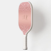 Elegant Rose Gold Luxe Shimmer Monogram Pickleball Paddle (Links)