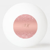 Elegant Rose Gold Luxe Shimmer Monogram Pingpongballen (Voorkant)
