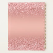 Elegant Rose Gold Luxe Shimmer Monogram Planner (Achterkant)