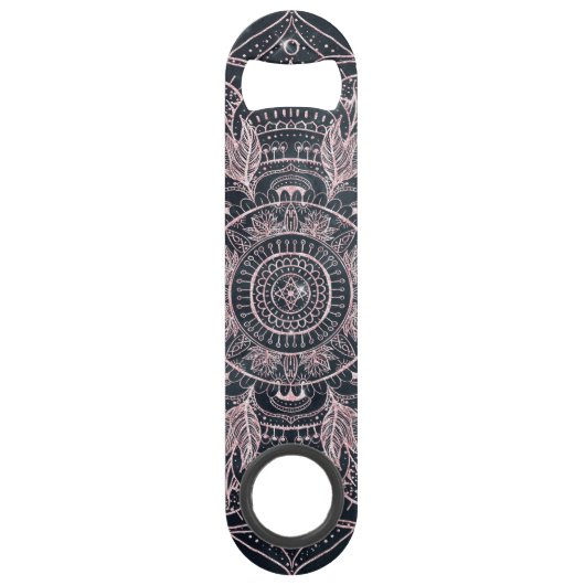 Elégant Rose Gold Mandala Gray Nebula Design (Devant)