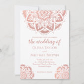 Elégant Rose Gold Mandala Invitation (Devant)