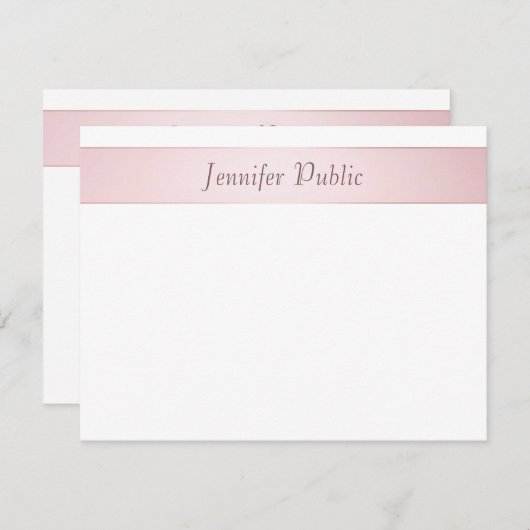 Élégant Rose Gold manuscrit Modèle de script manus (Devant / Derrière)