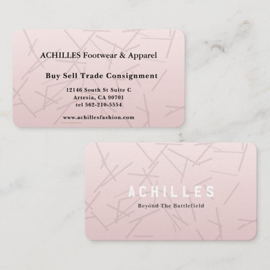 Élégant Rose Gold Marble Carte de visite (Devant / Derrière)