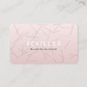 Élégant Rose Gold Marble Carte de visite (Dos)