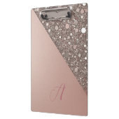 Elegant Rose Gold Monogram Clipboard Klembord (Links)