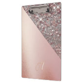 Elegant Rose Gold Monogram Clipboard Klembord (Links)