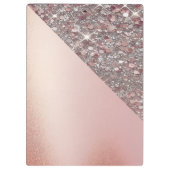 Elegant Rose Gold Monogram Clipboard Klembord (Achterkant)