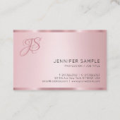 Élégant Rose Gold Monogramme Carte de visite moder (Dos)