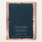 Élégant Rose Gold & Navy Agent de prêt notaire  (Dos)