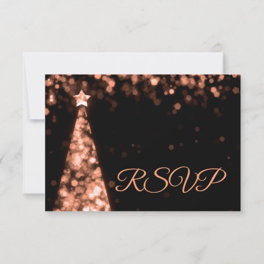 Elégant Rose Gold Noir Noir Noir Noir Mariage RSVP (Dos)